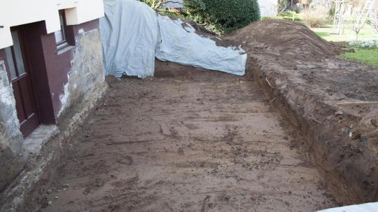 Baugruben und Verfüllung