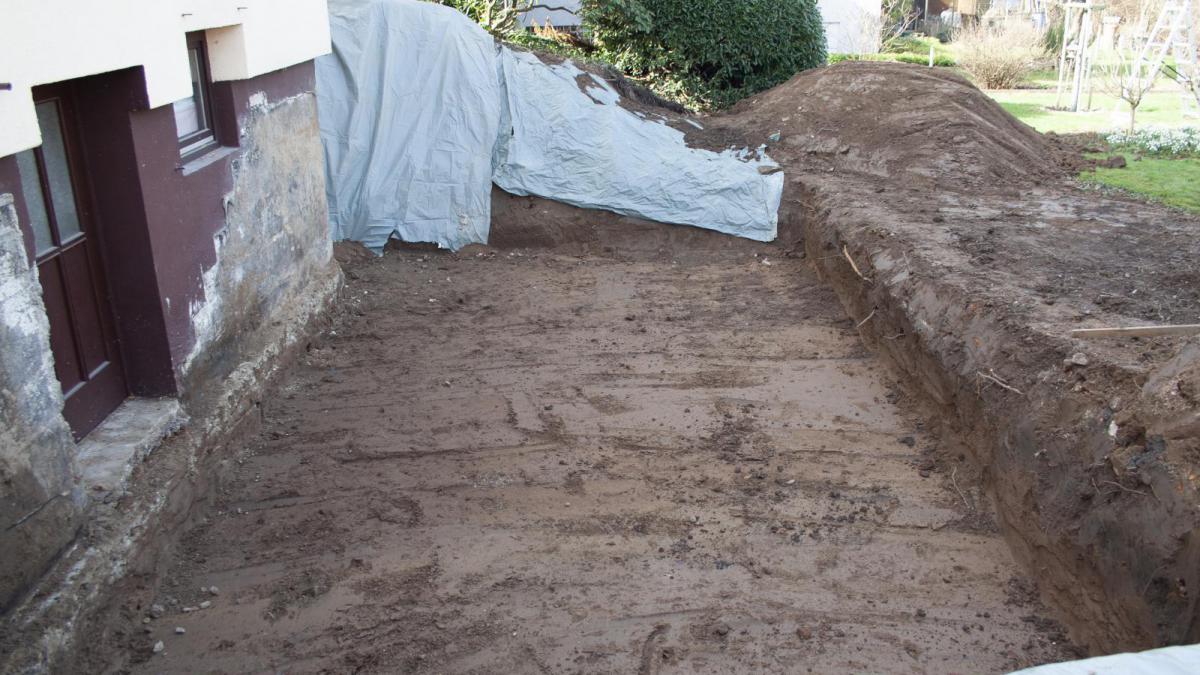 Baugruben und Verfüllung