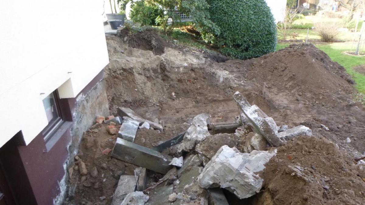 Baugruben und Verfüllung